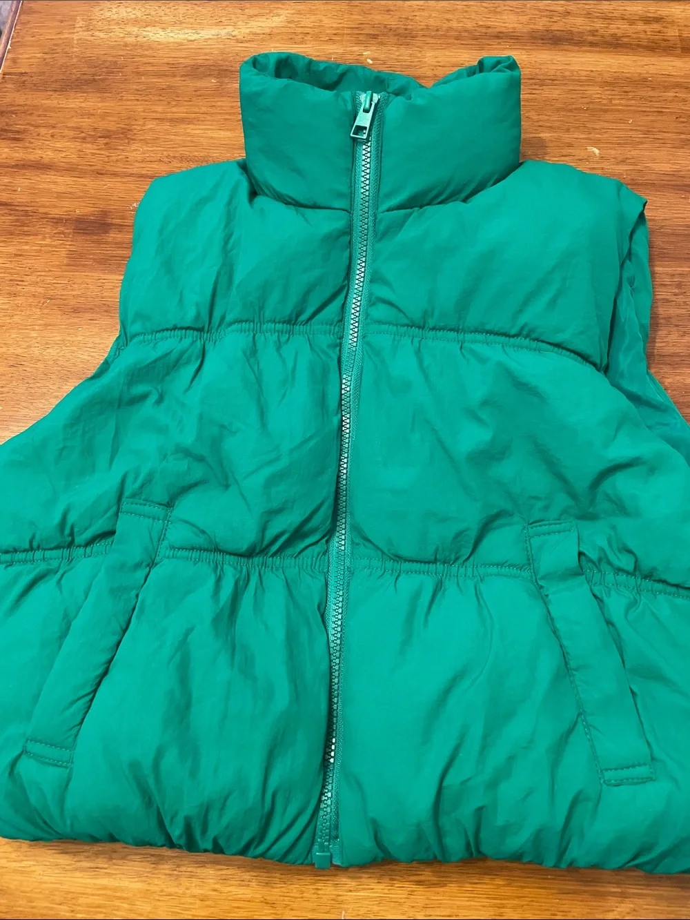 Love Tree Kids Green Puffer Vest with High Collar